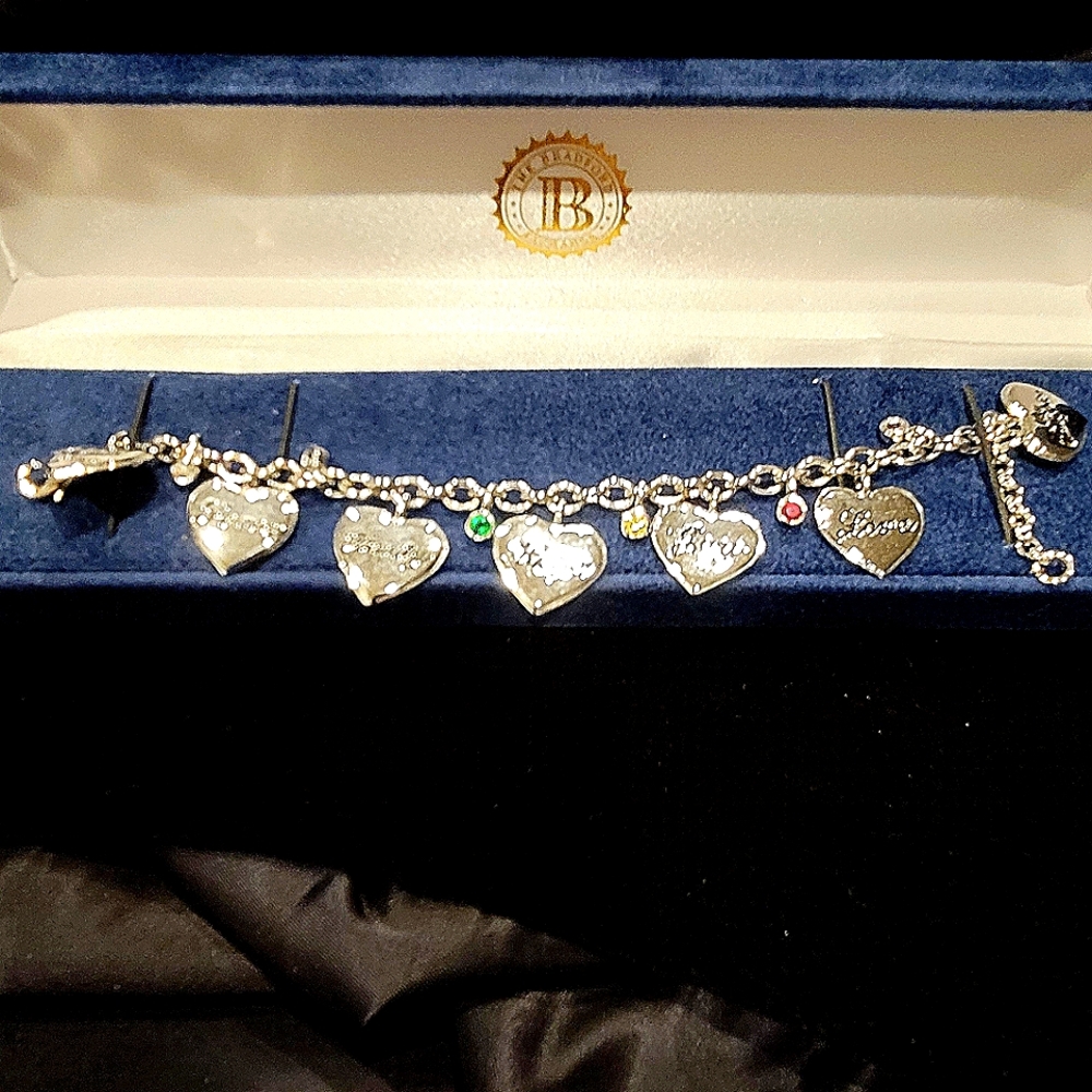 The Bradford Exchange Birthstone 💜💚❤️💛💙🤎  Heart dangle bracelet